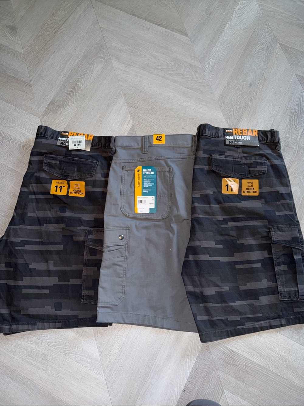 Ariat Men's Gray and Black Camo Cargo Shorts